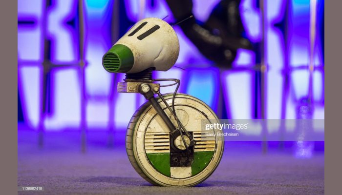 CHICAGO, IL - APRIL 12: The new droid D-0 during the Star Wars Celebration at the Wintrust Arena on April 12, 2019 in Chicago, Illinois. (Photo by Barry Brecheisen/Getty Images)